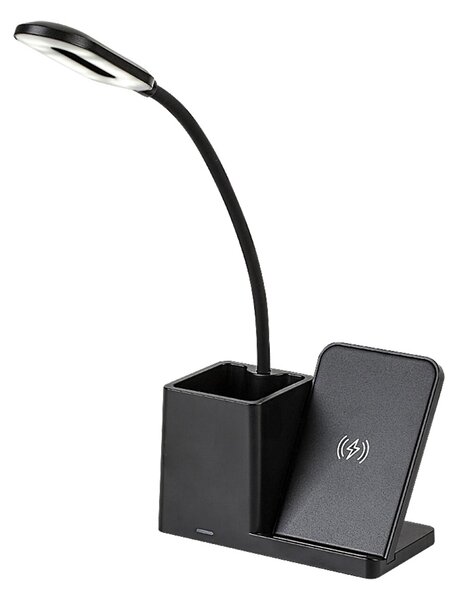 Rabalux CERIE LED Stmievateľná stolná lampa s QI nabíjaním LED/4W/5V 3000/4000/6500K čierna