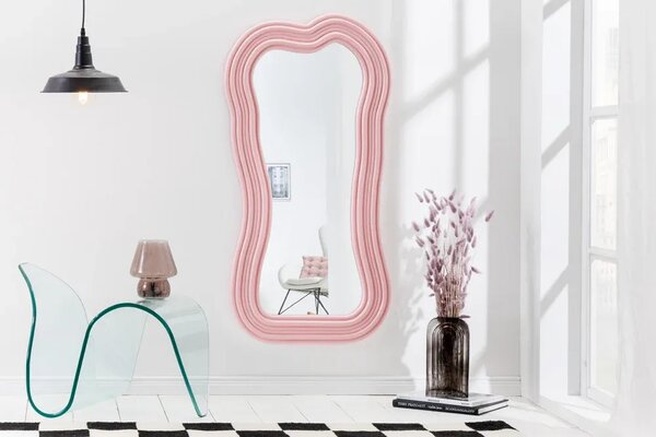 Invicta Interior - Dizajnové nástenné zrkadlo ALICE II 100 cm, pastelovo ružové