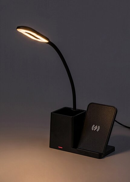 Rabalux CERIE LED Stmievateľná stolná lampa s QI nabíjaním LED/4W/5V 3000/4000/6500K čierna