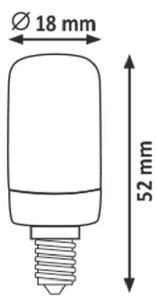 Rabalux SMD LED mini žiarovka T18 E14 2W 140lm 2700K