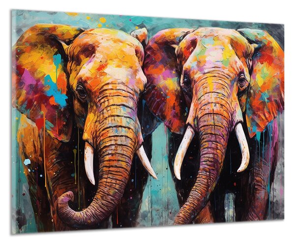 Moderný obraz Farebné slony