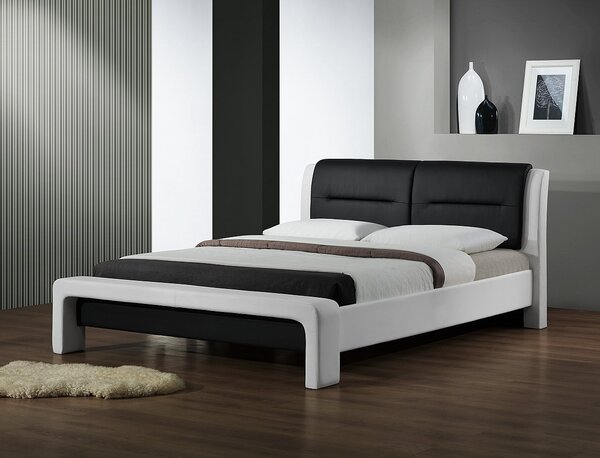 Halmar Čalúnená posteľ bielo-čierna CASSANDRA 160x200