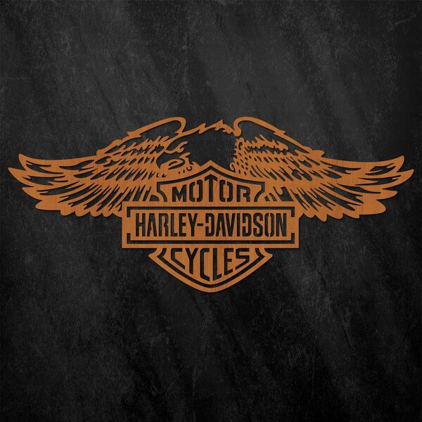 DUBLEZ | Drevený obraz - Logo Harley Davidson | Obraz