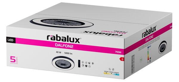 Rabalux DALFON2 LED stropné svietidlo s ventilátorom 71336