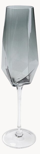 Ručne vyrobené poháre na šampanské Diamond, 4 ks