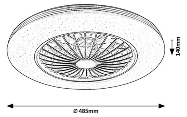 Rabalux DALFON2 LED stropné svietidlo s ventilátorom 71330