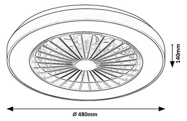Rabalux DALFON2 LED stropné svietidlo s ventilátorom 71336