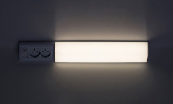 Rabalux BATH 2E LED podlinkové svietidlo s vypínačom a 2x zásuvkou, 50 cm