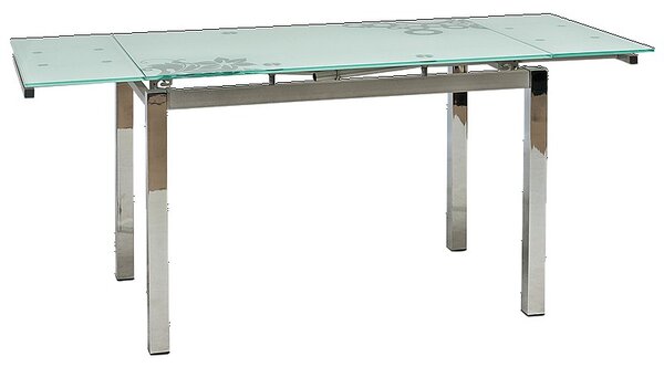 SIGNAL Rozkladací jedálenský stôl GD017 biely/chróm 110(170)x74x75