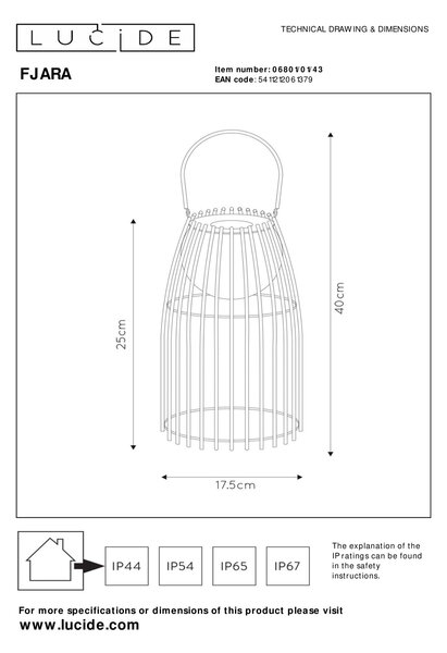 Lucide 06801/01/43 LED vonkajšia stolná lampička Fjara 1x0,3W | 30lm | 2800K | IP44 - hnedá, stmievateľná, kovová, nabíjacia