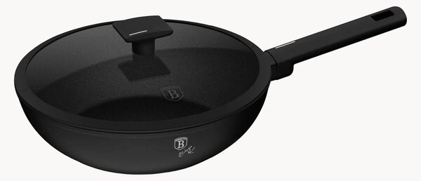 Nepriľnavá wok panvica's pokrievkou Matte Black