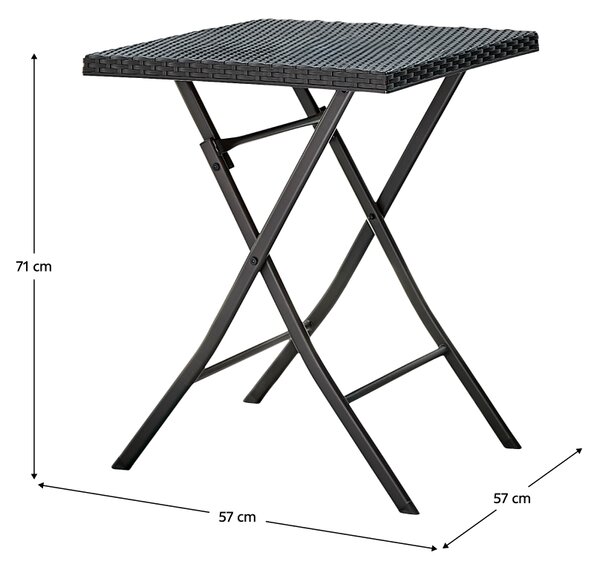 KONDELA Záhradný ratanový set 1+2, čierna, FARUK