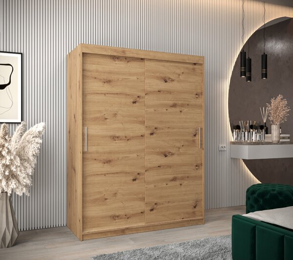 NovýNábytok.sk Šatníková skriňa 150 cm Toki (Dub artisan + Biela matná). Akcia -45%. Vlastná spoľahlivá doprava až k Vám domov. 1064825