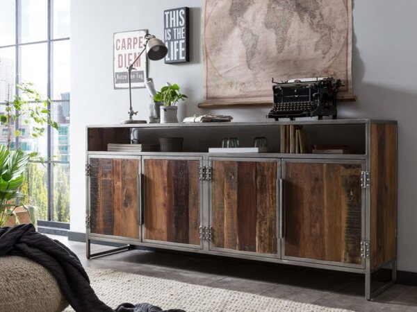 (3880) JERSEY industriálna komoda recyklované drevo 185cm