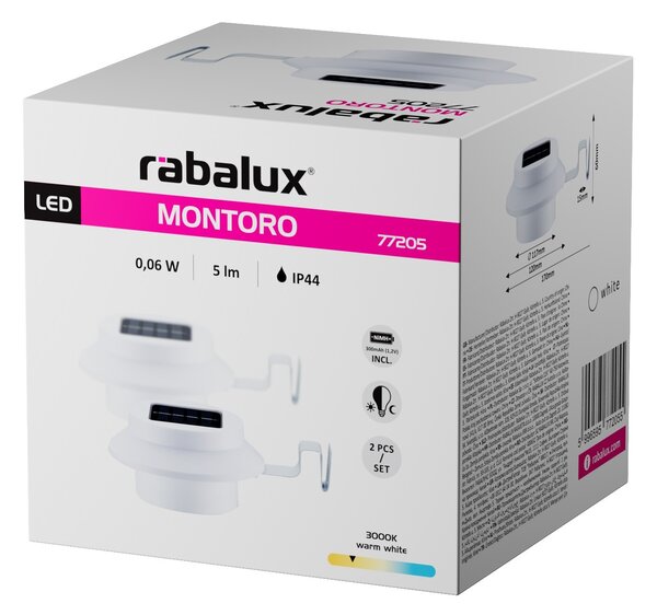 Rabalux MONTORO LED solárna lampa 77205, set 2ks