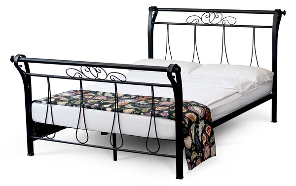 CAMFERO Kovová posteľ Amanda Rozmer postele (matraca): 140x200 cm s nízkym predkom, Farba postele: Black Matt