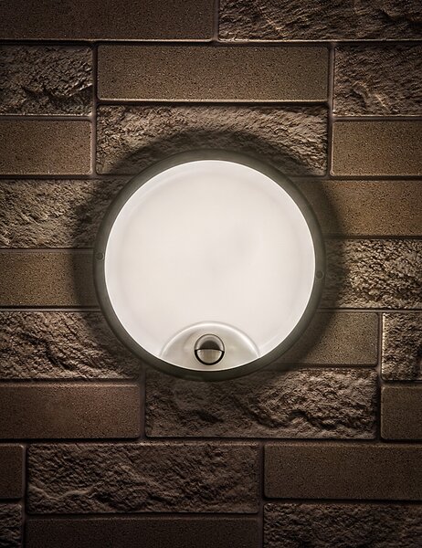 Rabalux LONATO LED Vonkajšie nástenné svietidlo so senzorom 18W/230V IP65, čierna farba