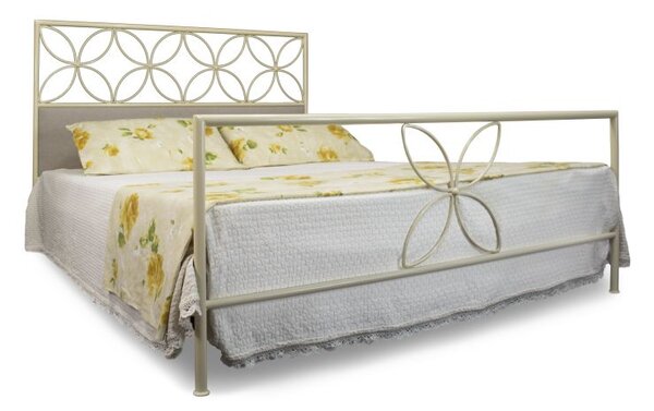 CAMFERO Kovová posteľ Cream Rozmer postele (matraca): 140x200 cm s nízkym predkom, Farba postele: Ecru