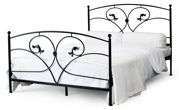 CAMFERO Kovová posteľ Katia Rozmer postele (matraca): 120x200 cm s nízkym predkom, Farba postele: Black Matt