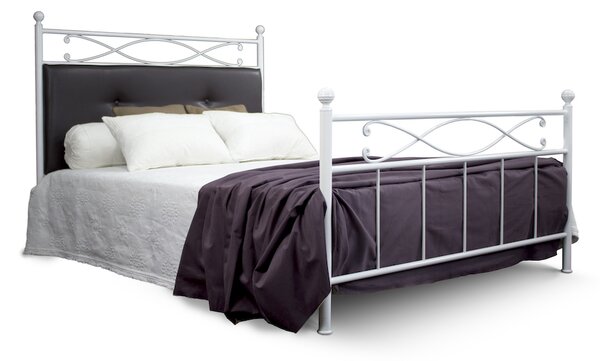 CAMFERO Kovová posteľ Cruz Rozmer postele (matraca): 160x200 cm s nízkym predkom, Farba postele: White Matt