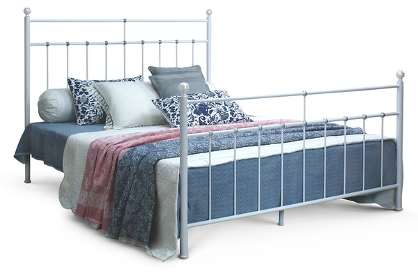 CAMFERO Kovová posteľ Nela Rozmer postele (matraca): 90x200 cm s nízkym predkom, Farba postele: White Gloss