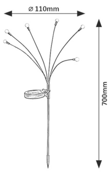 Rabalux TAVIRA LED solárna lampa 77043