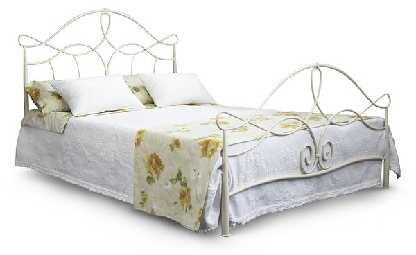 CAMFERO Kovová posteľ Paula Rozmer postele (matraca): 120x200 cm s nízkym predkom, Farba postele: Ecru
