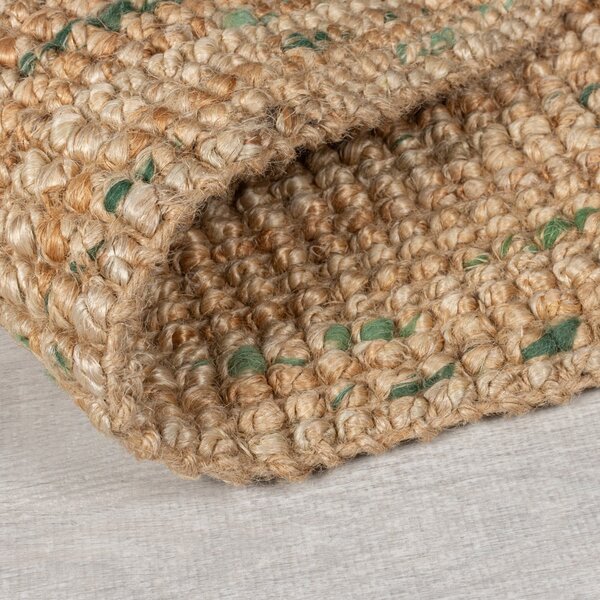Obojstranný ručne tkaný jutový koberec v zeleno-prírodnej farbe 160x230 cm Jute Boucle Green – Flair Rugs