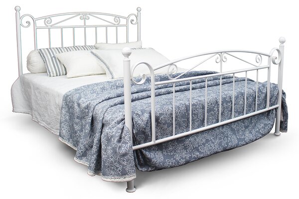 CAMFERO Kovová posteľ Wiktoria Rozmer postele (matraca): 120x200 cm s nízkym predkom, Farba postele: White Matt