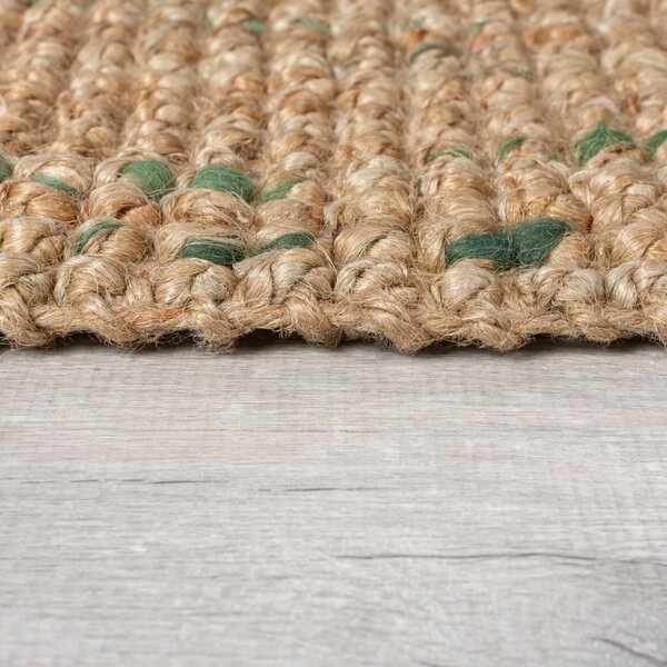 Obojstranný ručne tkaný jutový koberec v zeleno-prírodnej farbe 160x230 cm Jute Boucle Green – Flair Rugs