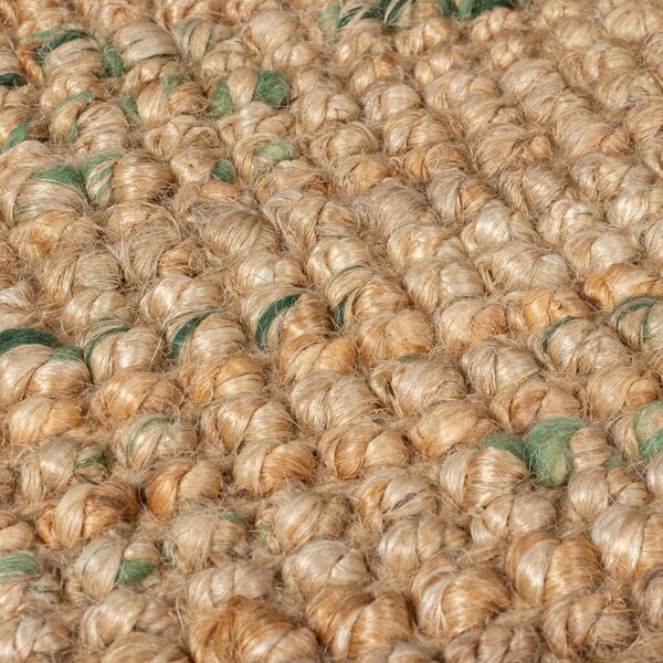 Obojstranný ručne tkaný jutový koberec v zeleno-prírodnej farbe 160x230 cm Jute Boucle Green – Flair Rugs