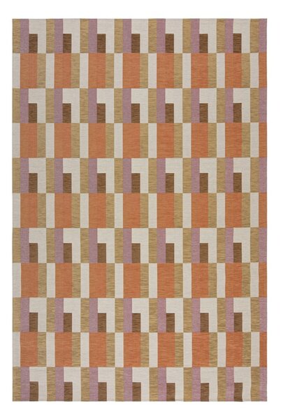 Koberec v oranžovo-prírodnej farbe 155x230 cm Riley Block Geo - Flair Rugs