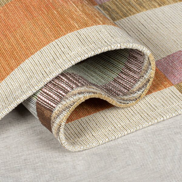 Koberec v oranžovo-prírodnej farbe 155x230 cm Riley Block Geo - Flair Rugs