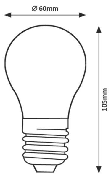 Rabalux LED Filament žiarovka A60 7W E27 806Lm 2700K DIM