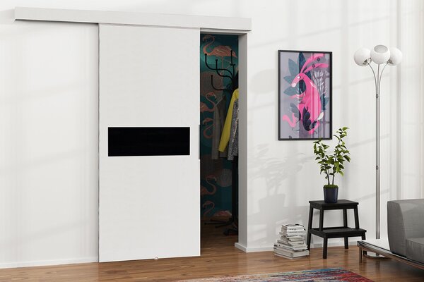 Posuvné interiérové dvere VIGRA 6 - 80 cm, čierne / biele