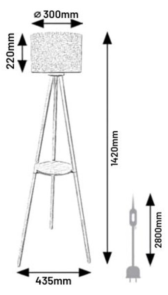 Rabalux TREVIA stojacia drevená lampa 74108