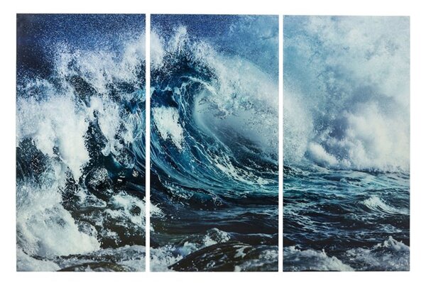 KARE DESIGN Obraz na skle Triptychon Wave 160 × 240 cm - set 3 kusov 160 × 240 × 1,4 cm
