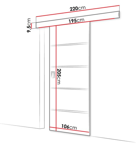 Posuvné interiérové dvere SANITA 2 - 100 cm, biele