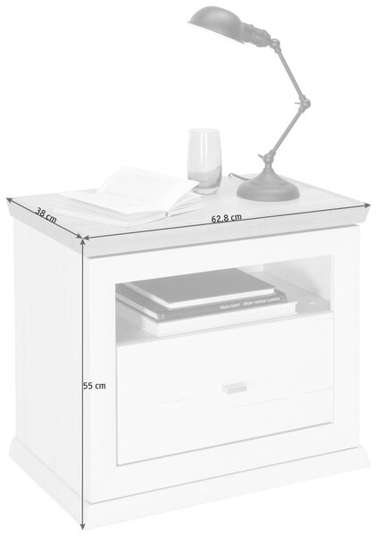 NOČNÝ STOLÍK, sivá, biela, 63/55/38 cm Hom`in - Spálňové sety