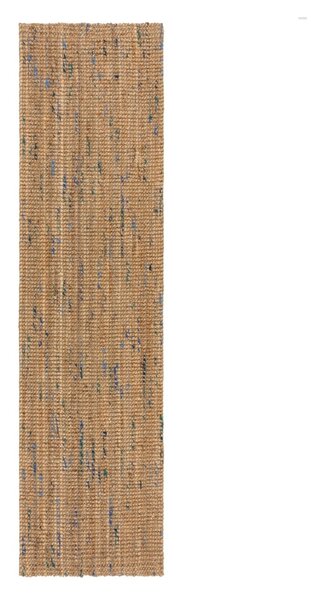 Ručne tkaný jutový behúň v modro-prírodnej farbe 60x300 cm Jute Boucle Blue – Flair Rugs