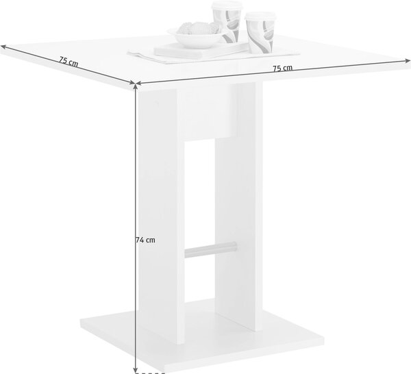 JEDÁLENSKÝ STÔL, biela, 75/75/74 cm Carryhome - Jedálenské programy