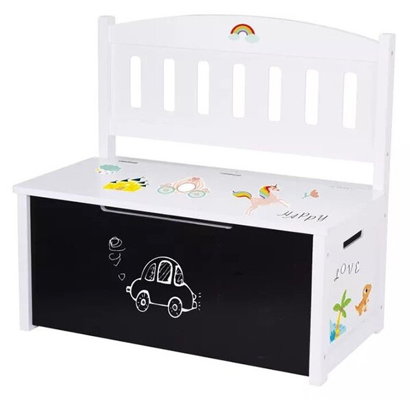TookyToy Detská lavica s úložným priestorom a tabuľou