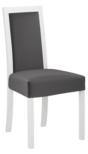 Jedálenská stolička s látkovým poťahom ENELI 3 - biela / tmavá šedá