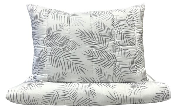 Set paplón + vankúš Elegantné listy 140x200/70x90 cm – mikrovlákno, duté vlákno, celoročné použitie