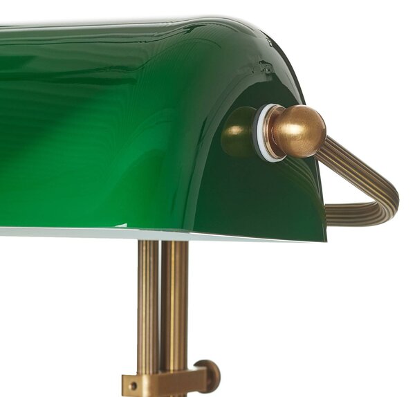 Skutočná bankárska lampa TULSI, Zelená, Obývacia izba / jedáleň, Sklo, Starožitný, Stojacie svietidlo