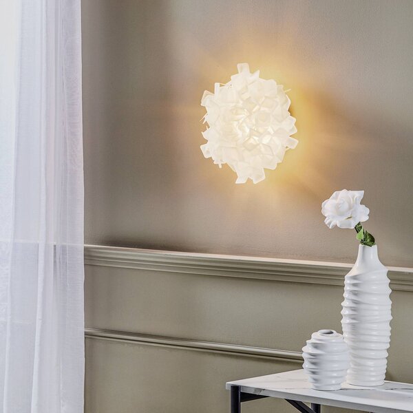 Slamp Clizia stropné svietidlo, Ø 32 cm, biele, Biela / opálová, Obývacia izba / jedáleň, Plast, Dizajn
