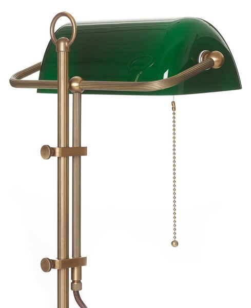 Skutočná bankárska lampa TULSI, Zelená, Obývacia izba / jedáleň, Sklo, Starožitný, Stojacie svietidlo