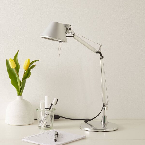 Artemide Tolomeo Micro stolová lampa, hliník, Hliník / sivá / zinok, Pracovňa / Kancelária, Hliník, Dizajn, Stolová lampa