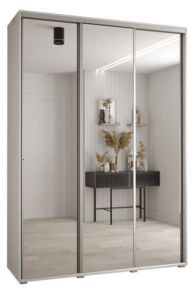 Šatníková skriňa ASIRI 2 - 170/45 cm, biela / strieborná