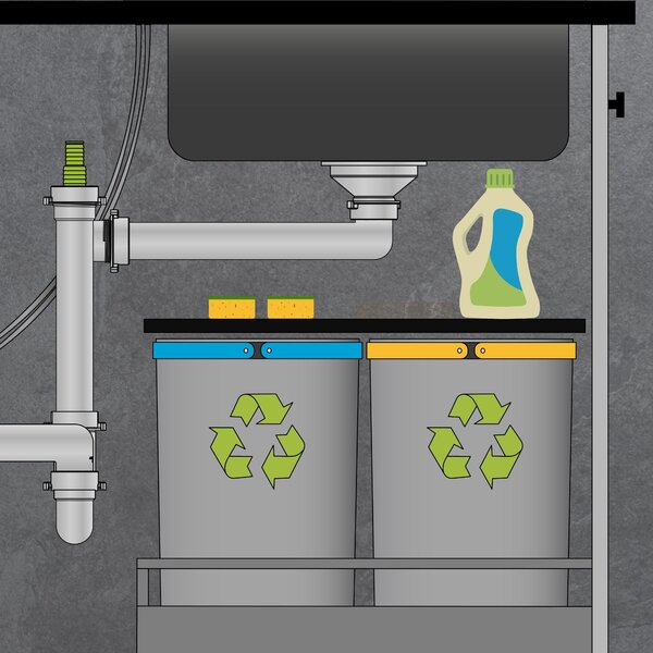 Sink Quality Sink55, kuchynský granitový drez 780x460x215 mm + grafitový sifón, šedá, SKQ-SINK.D.1KDOL.XB